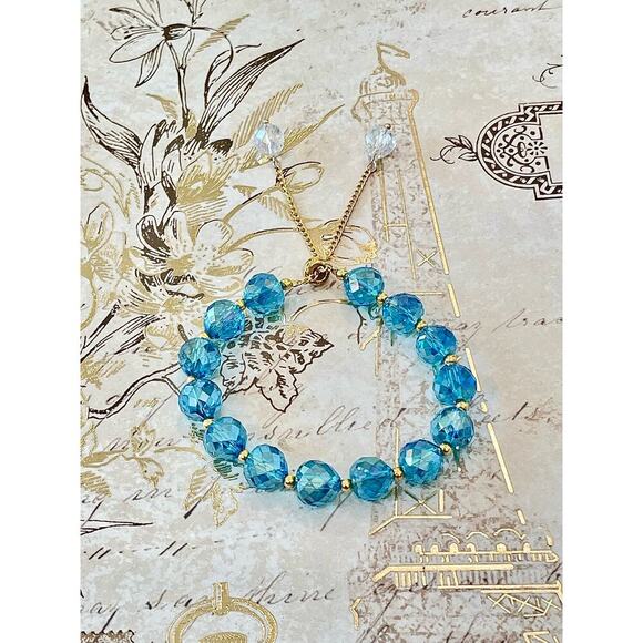 Blue Swarovski Beaded Bracelet - Picture 13 of 16